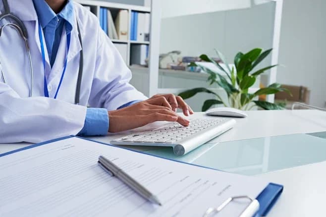 Clinicians using precision medicine technology